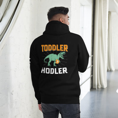 Toddler Bitcoin T-rex Holder - Unisex Hoodie ( Back Print )