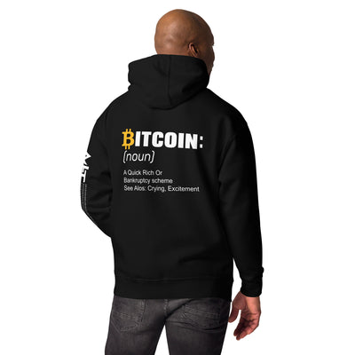 Bitcoin definition ( Yellow Cap B ) - Unisex Hoodie ( Back Print )