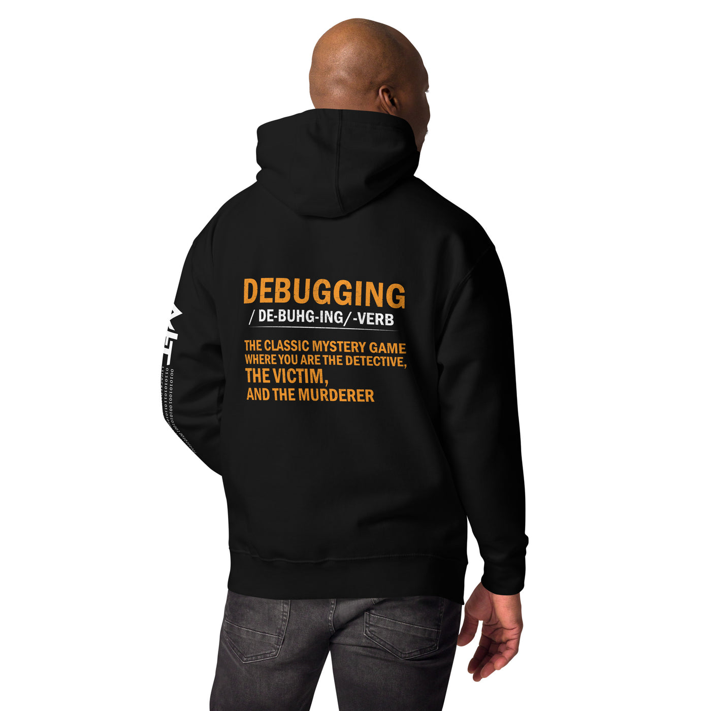 Debugging definition ( Orange Text ) - Unisex Hoodie (back print)