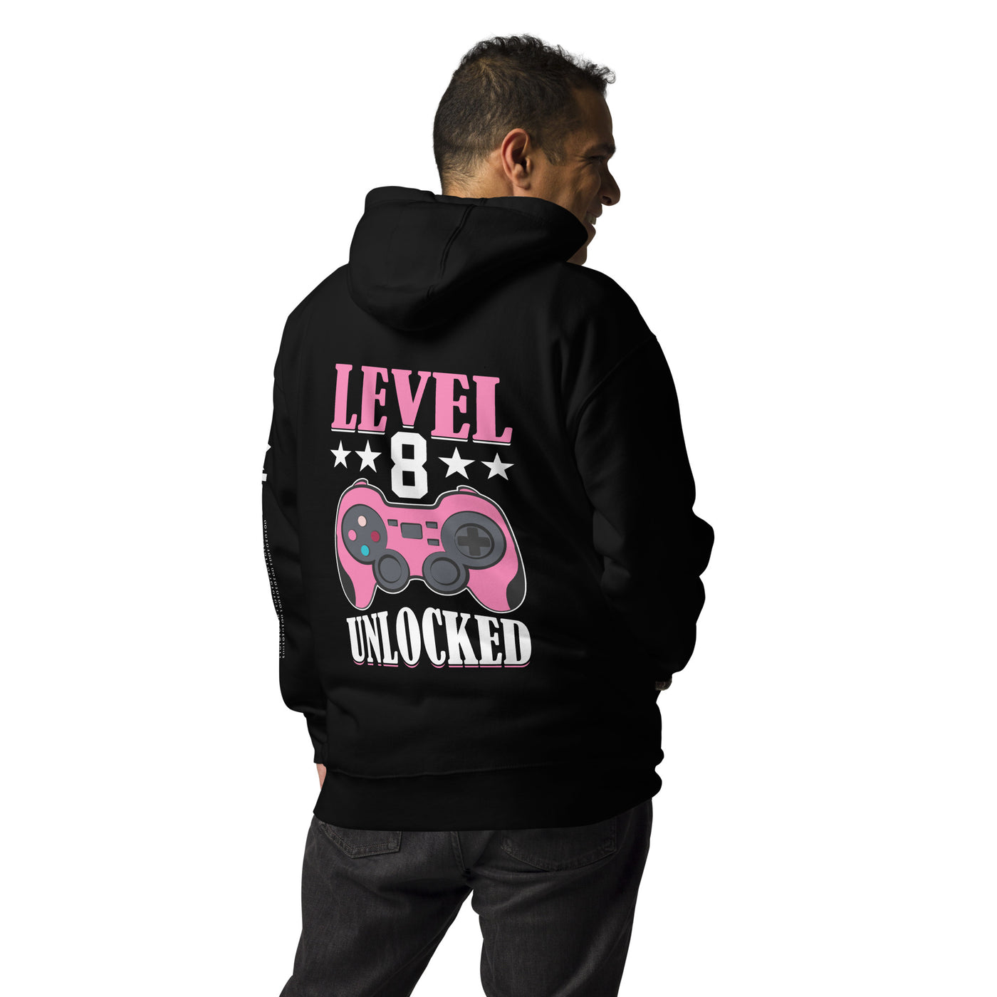 Level 8 Unlocked - Unisex Hoodie ( Back Print )