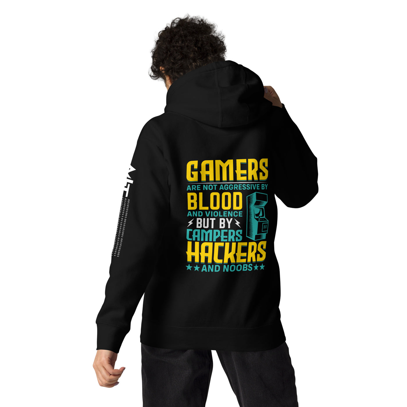 Gamers are not Aggressive by Blood and Violence ( rasel ) - Unisex Hoodie ( Back Print )