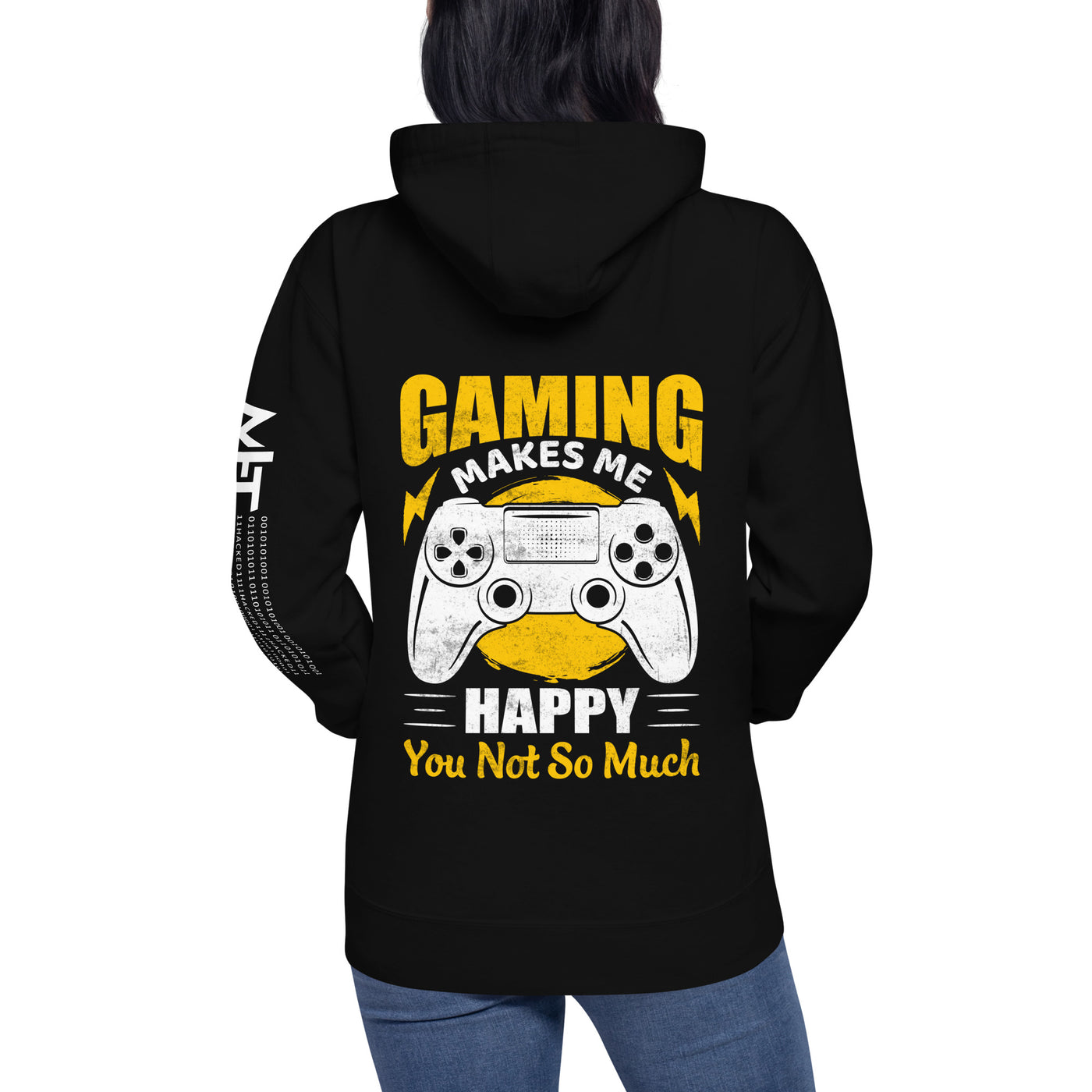 Gaming Makes me Happy (MAHFUZ) - Unisex Hoodie ( Back Print )