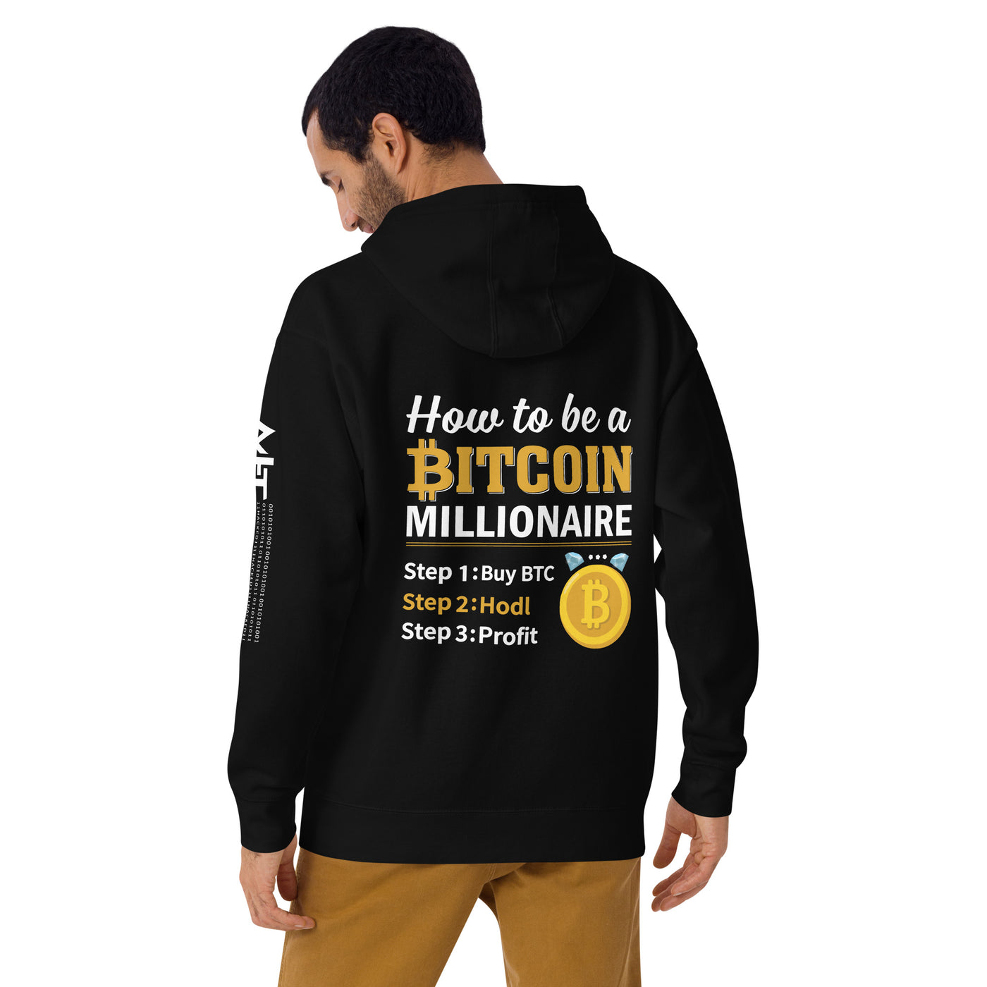 How to be a Bitcoin Millionaire Unisex Hoodie ( Back Print )