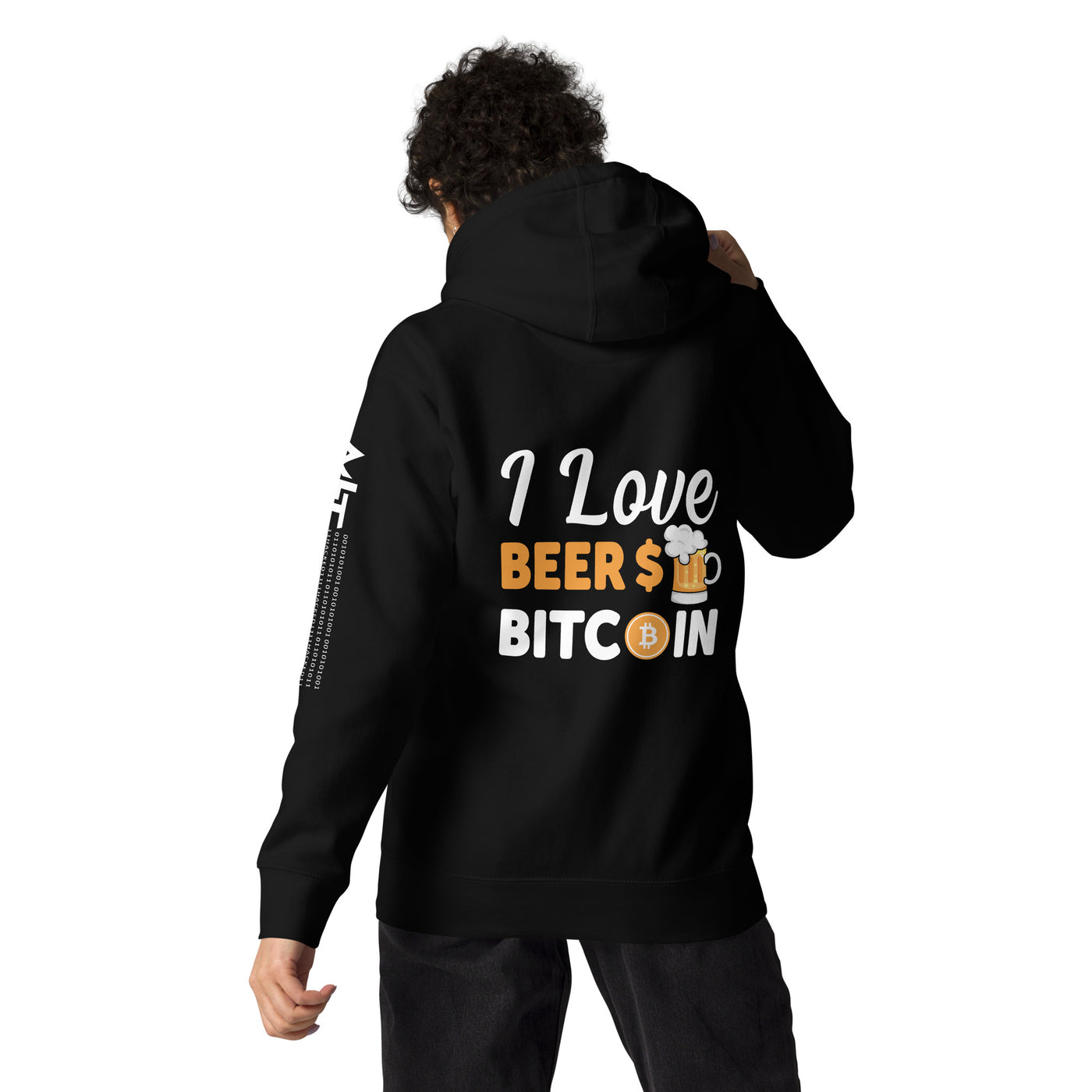 I Love Beer and Bitcoin Unisex Hoodie ( Back Print )
