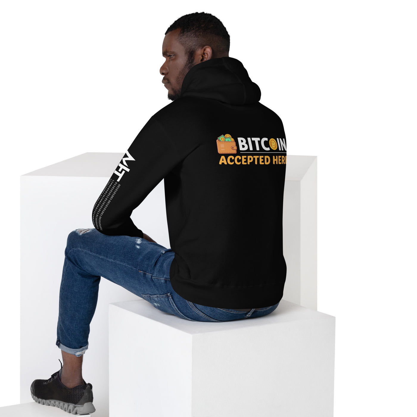 Bitcoin Accepted Here - Unisex Hoodie  ( Back Print )