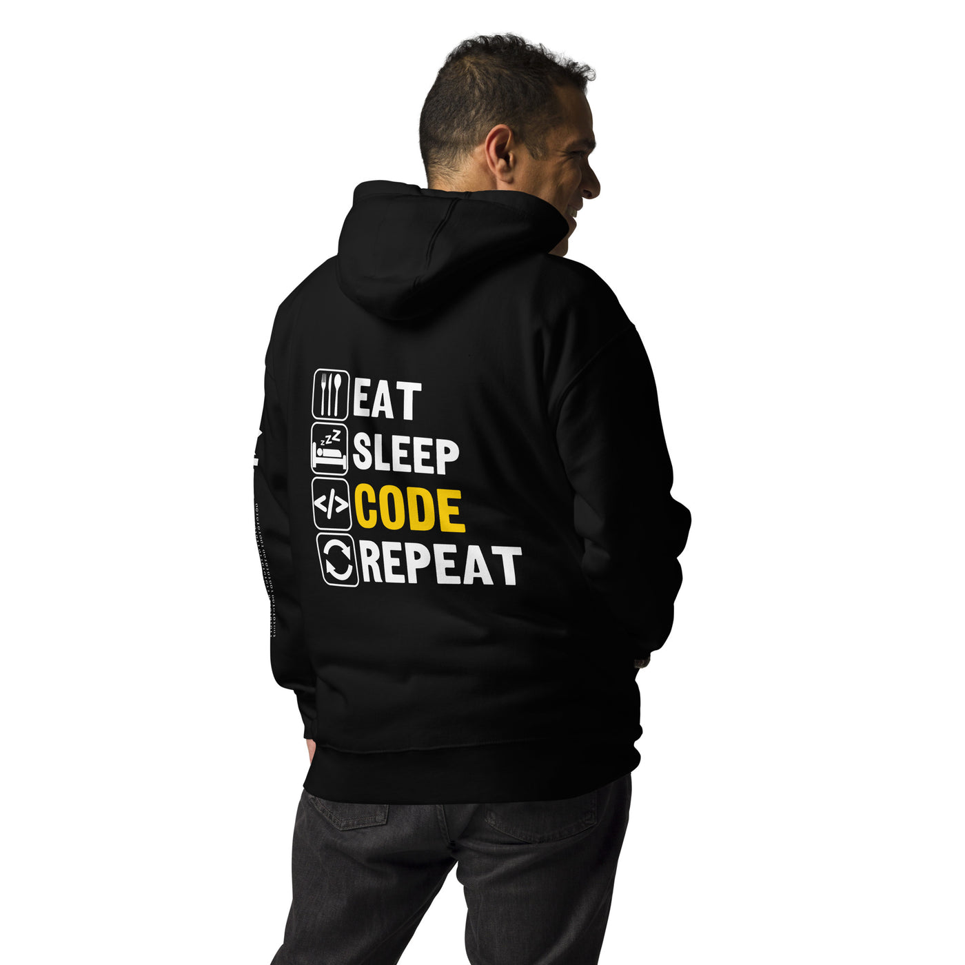 Eat Sleep Code Repeat - Unisex Hoodie (back print)