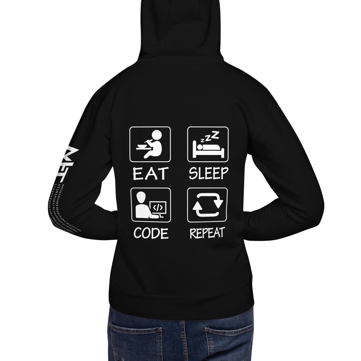Eat, Sleep, Code, Repeat - Unisex Hoodie ( Back Print )