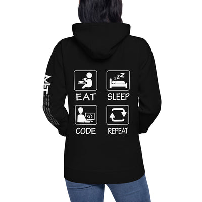 Eat, Sleep, Code, Repeat - Unisex Hoodie ( Back Print )