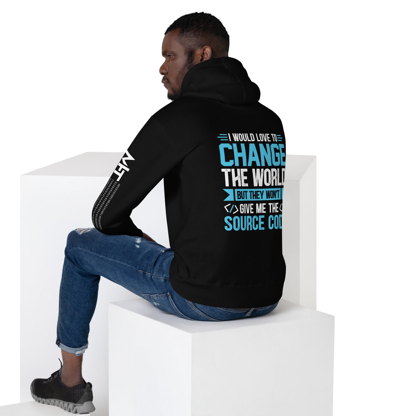 I would Love to Change the world, but they won't Give me the Source Code V1 - Unisex Hoodie ( Back Print )