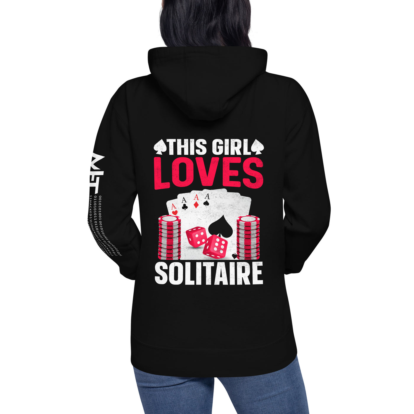 This Girl Loves  Solitaire - Unisex Hoodie ( Back Print )