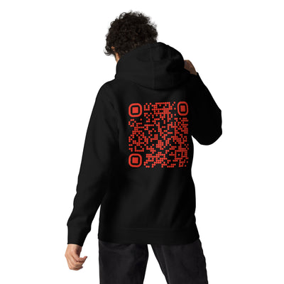 Who's the New Kid, Hacker, Developer, Gamer, Crypto King (No Logo, Red Cyber) - Unisex Hoodie Personalized QR Code