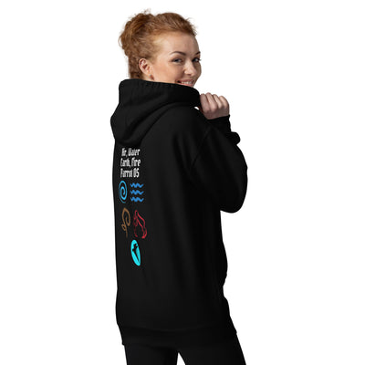 Air, Water, Earth, Fire, Parrot OS - Unisex Hoodie (back print)