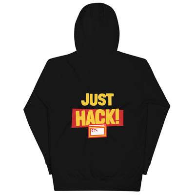 Just Hack (Yellow Text) - Unisex Hoodie ( Back Print )
