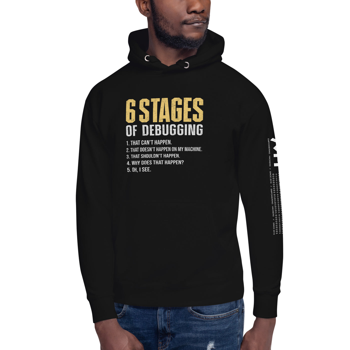 6 Stages of Debugging Yellow V Unisex Hoodie