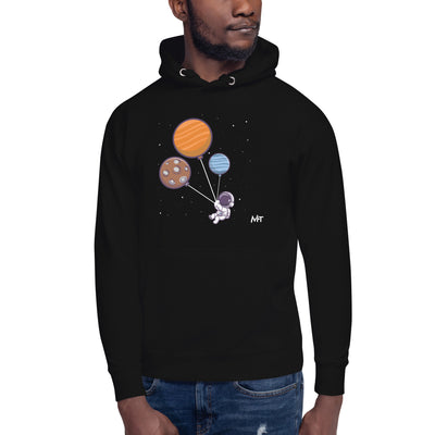 Astronaut with Balloons in Space - Unisex Hoodie