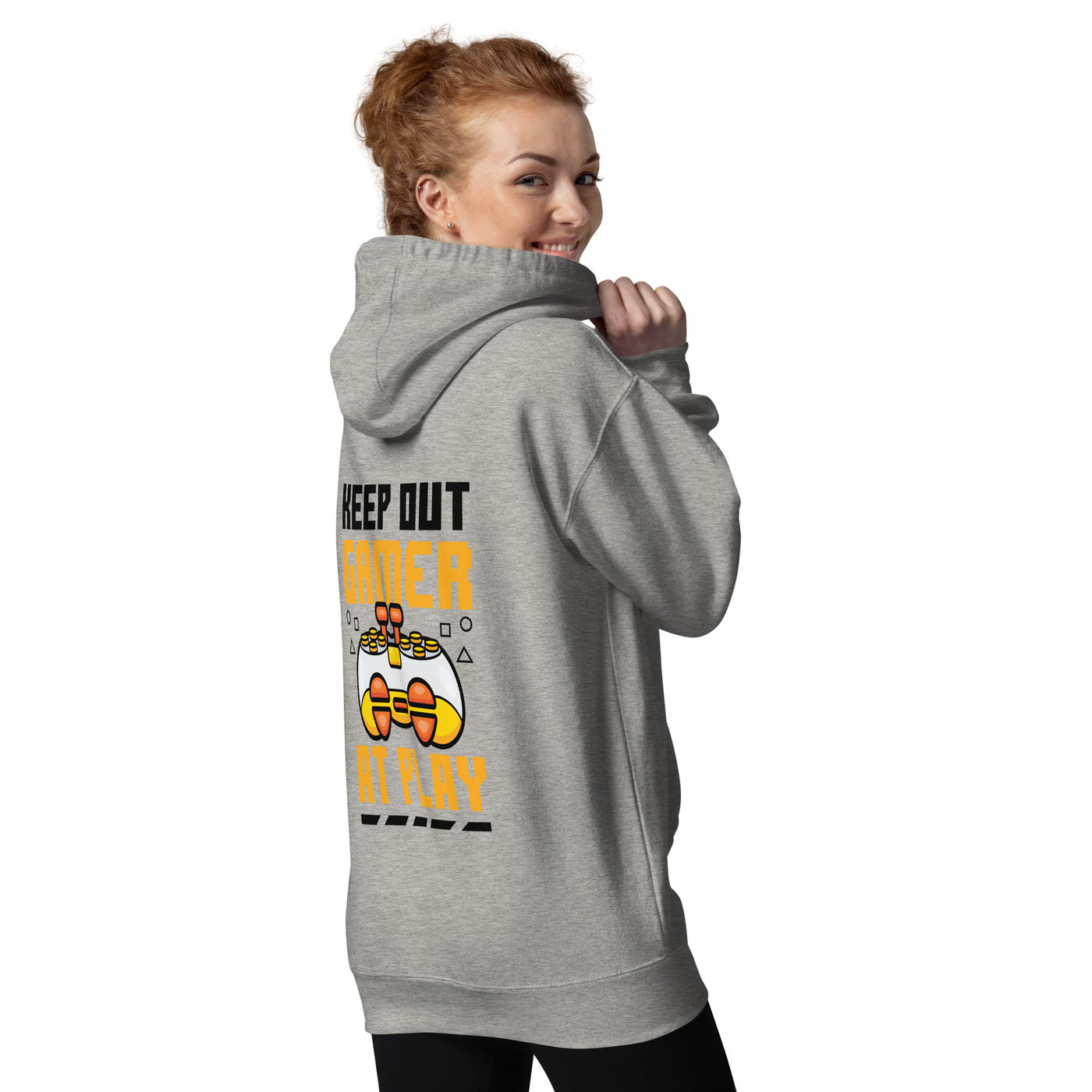 Keep Out Gamer At Play Rima 7 in Dark Text - Unisex Hoodie ( Back Print )