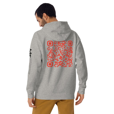Who's the New Kid, Hacker, Developer, Gamer, Crypto King (Red Cyber) - Unisex Hoodie Personalized QR Code