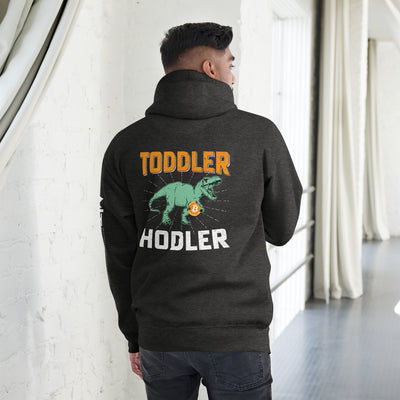 Toddler Bitcoin T-rex Holder - Unisex Hoodie ( Back Print )