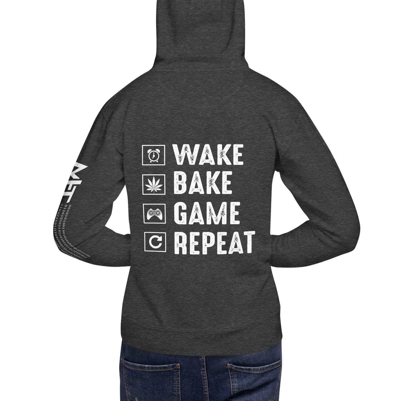 Wake, Bake, Game, Repeat Rima 13 - Unisex Hoodie ( Back Print )