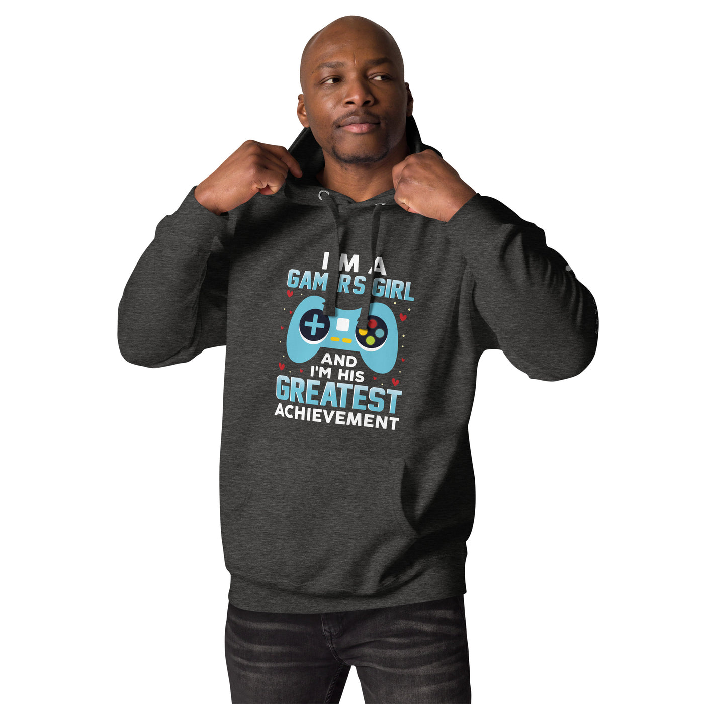 I am a Gamer's Girl, I am his Greatest Achievement (turquoise text ) - Unisex Hoodie