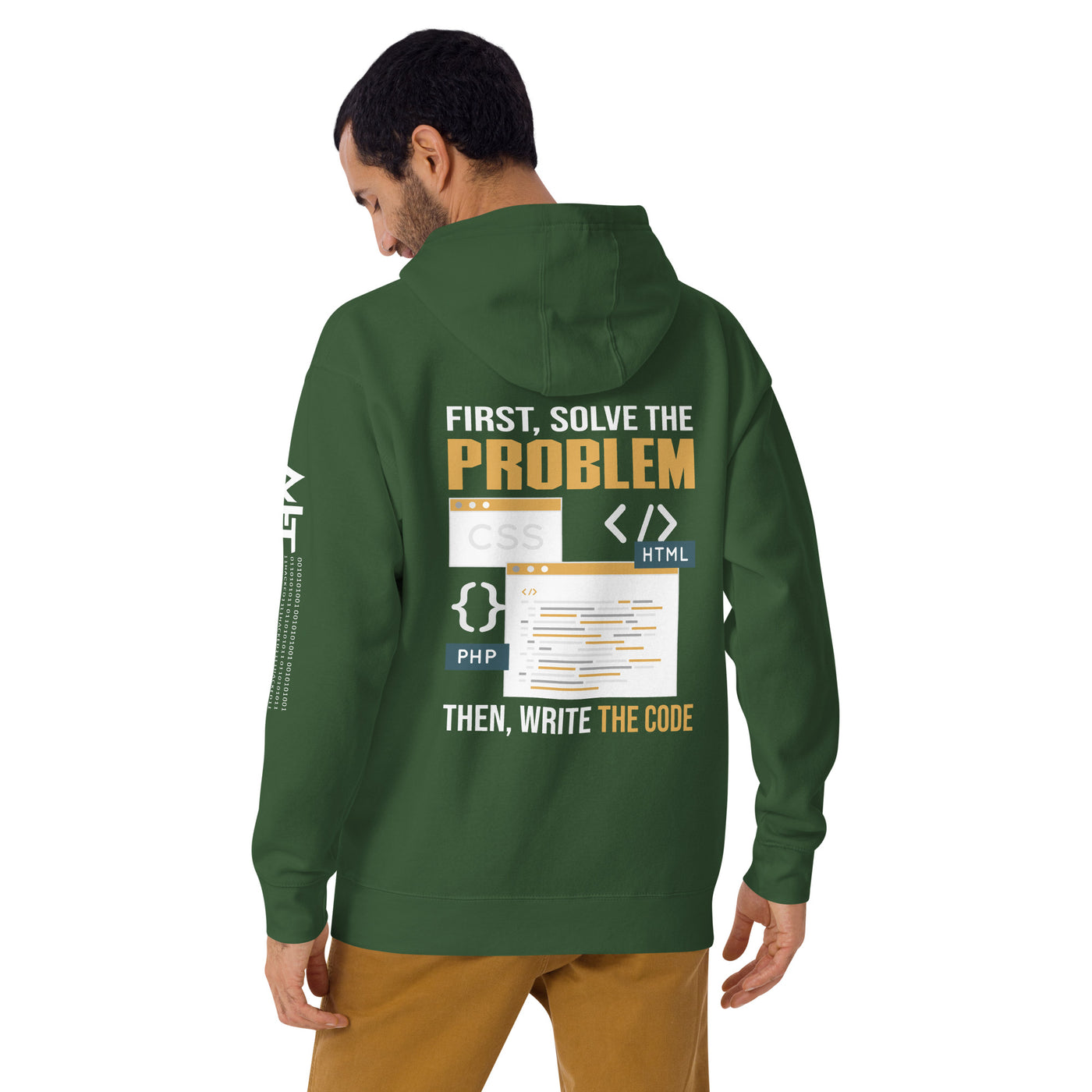 First, Solve The Problem Then, Write The Code Unisex Hoodie (Back Print)