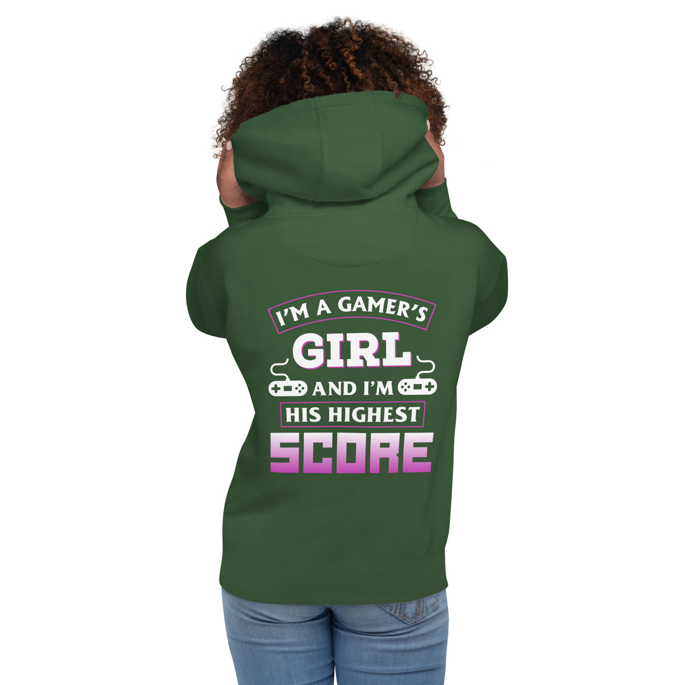 I am a Gamer's Girl, I'm his Greatest Achievement Purple edition - Unisex Hoodie ( Back Print )