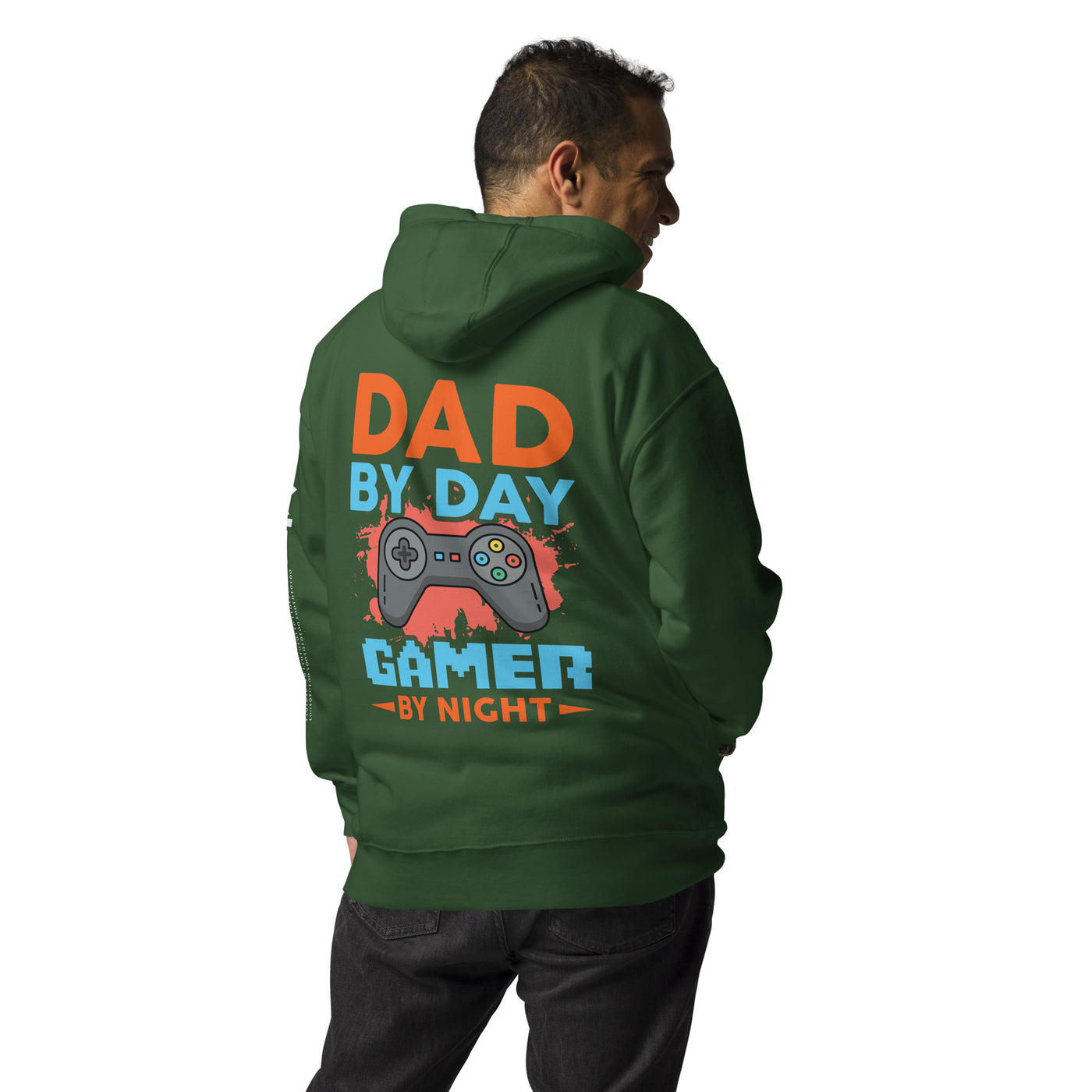 Dad by Day, Gamer by Night - Unisex Hoodie ( Back Print )