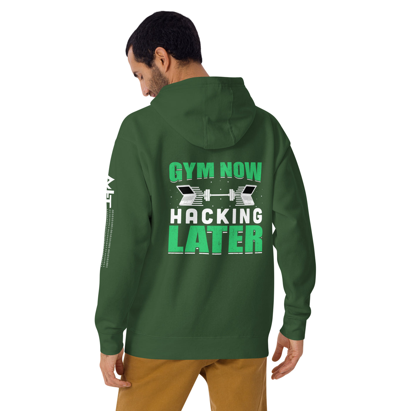 Gym now, hacking later - Unisex Hoodie (back print)