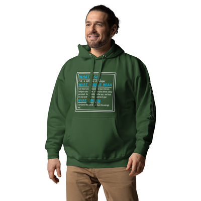 What I say, What people hear, What I mean Unisex Hoodie