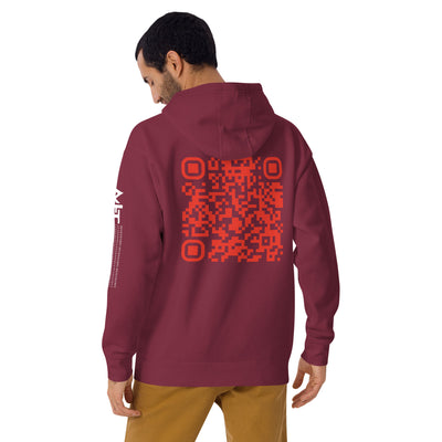 Who's the New Kid, Hacker, Developer, Gamer, Crypto King (RED)  - Unisex Hoodie Personalized QR Code