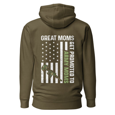 Army Moms, Great Moms promoted - Unisex Hoodie ( Back Print )