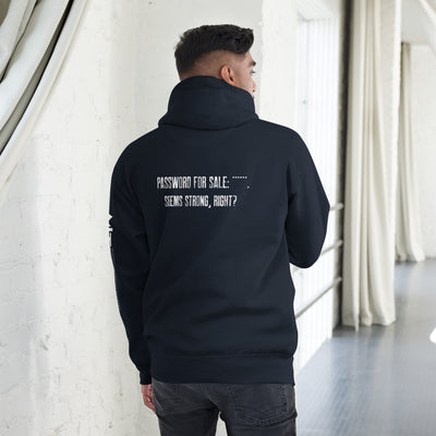 Password for sale . Seems strong, right? - Unisex Hoodie ( Back Print )