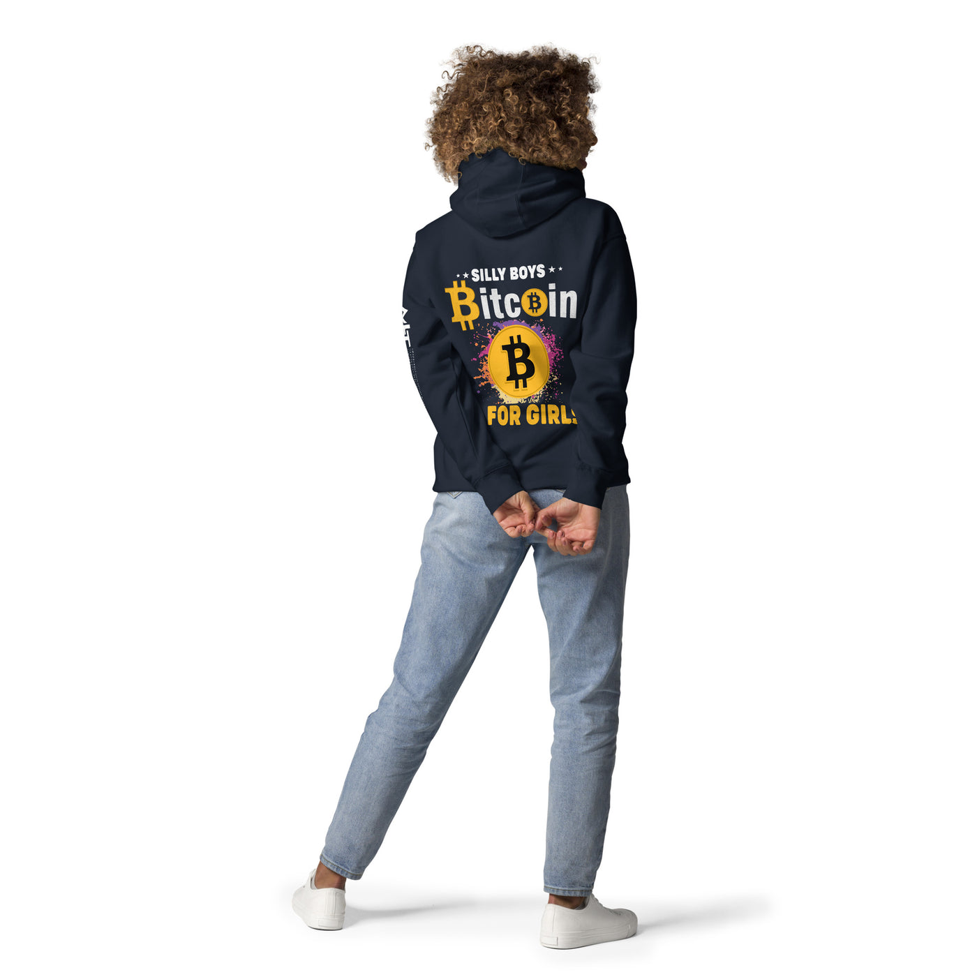 *Silly Boys* : BTC is for Girls - Unisex Hoodie ( Back Print )