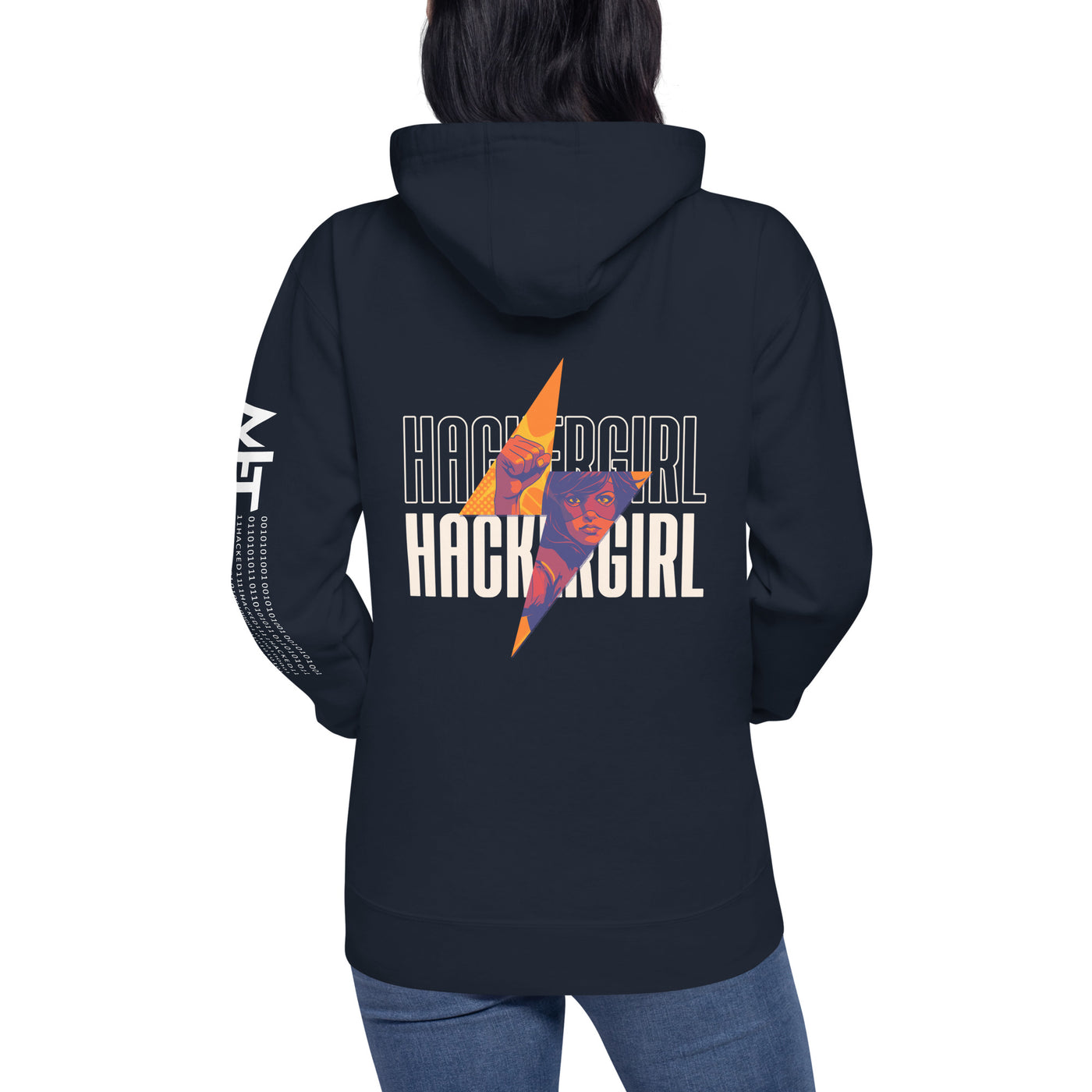 Hacker Girl V1 - Unisex Hoodie ( Back Print )