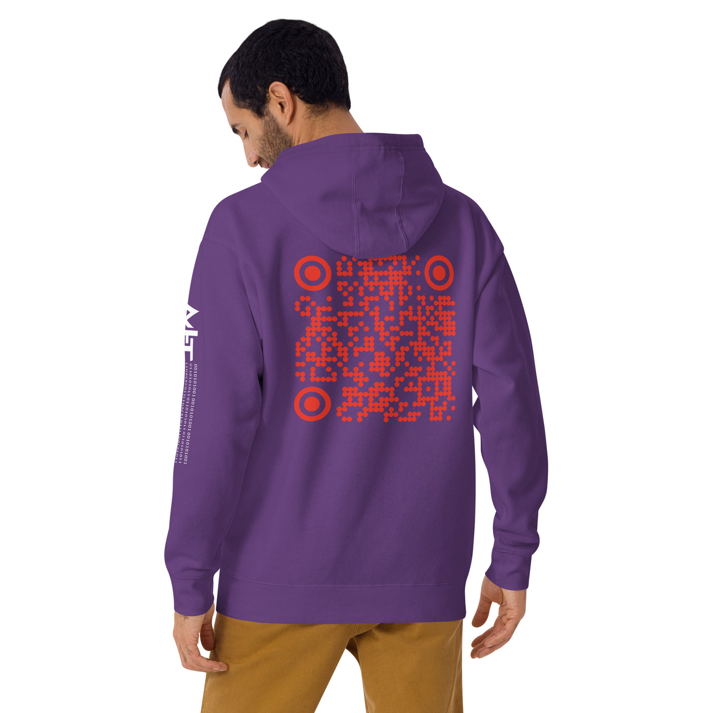 Who's the New Kid, Hacker, Developer, Gamer, Crypto King V1 (Red Cyber) - Unisex Hoodie Personalized QR Code