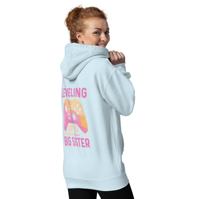 Levelling up to Big Sister for light color - Unisex Hoodie ( Back Print )