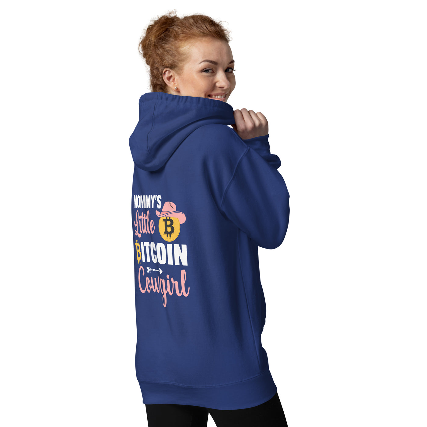 Mommy's little bitcoin cowgirl Unisex Hoodie ( Back Print )