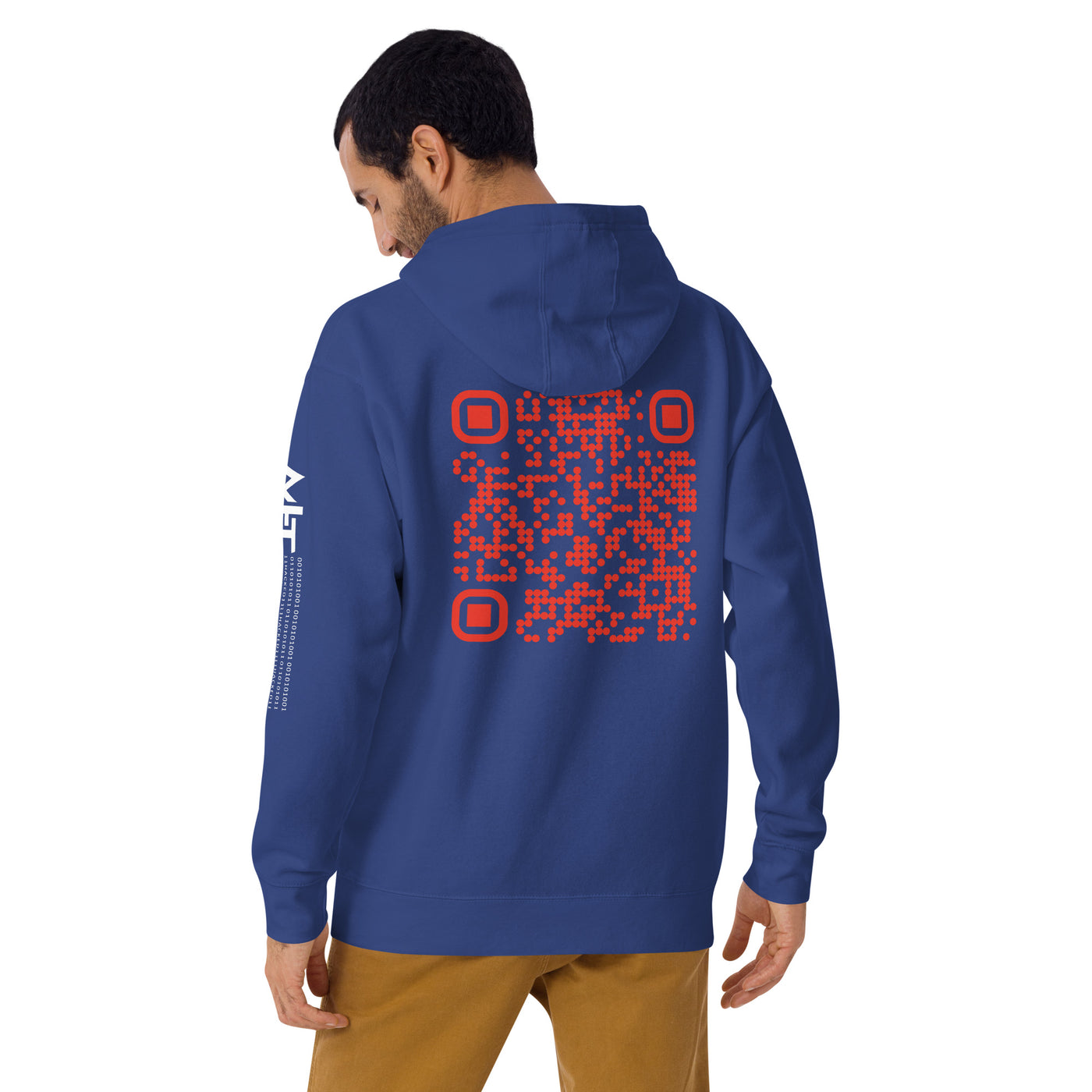 Who's the New Kid, Hacker, Developer, Gamer, Crypto King (Red Cyber) - Unisex Hoodie Personalized QR Code