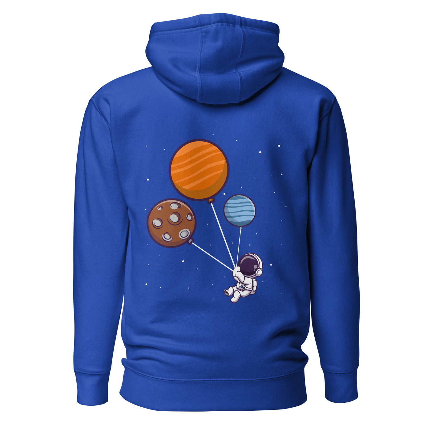 Astronaut with Balloons in Space - Unisex Hoodie ( Back Print )