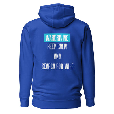 Wardriving Keep calm and search for Wi-Fi - Unisex Hoodie (back print)