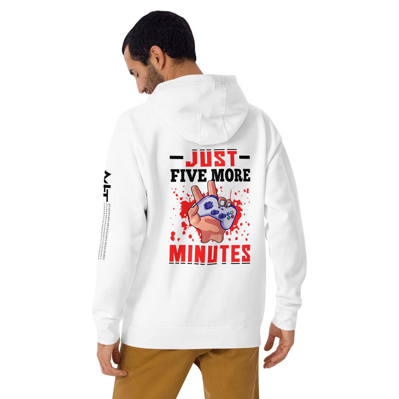 Just 5 more Minutes Rima in Dark Text - Unisex Hoodie ( Back Print )