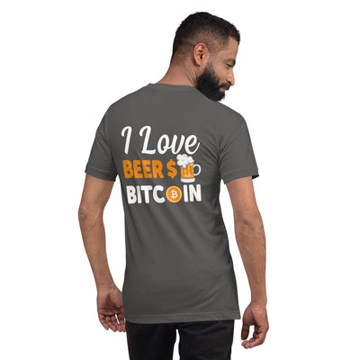 I Love Beer and Bitcoin Unisex t-shirt  ( Back Print )