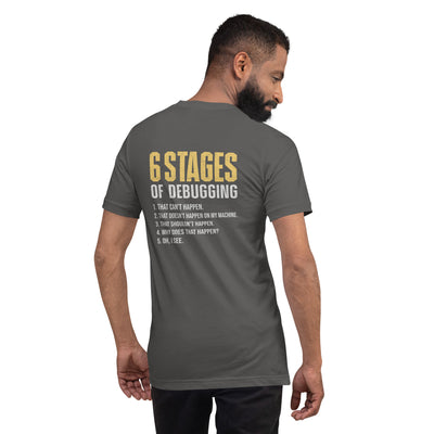 6 Stages of Debugging Yellow V Unisex t-shirt ( Back Print )