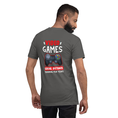 Video Games Social Distance Training for Years - Unisex t-shirt ( Back Print )