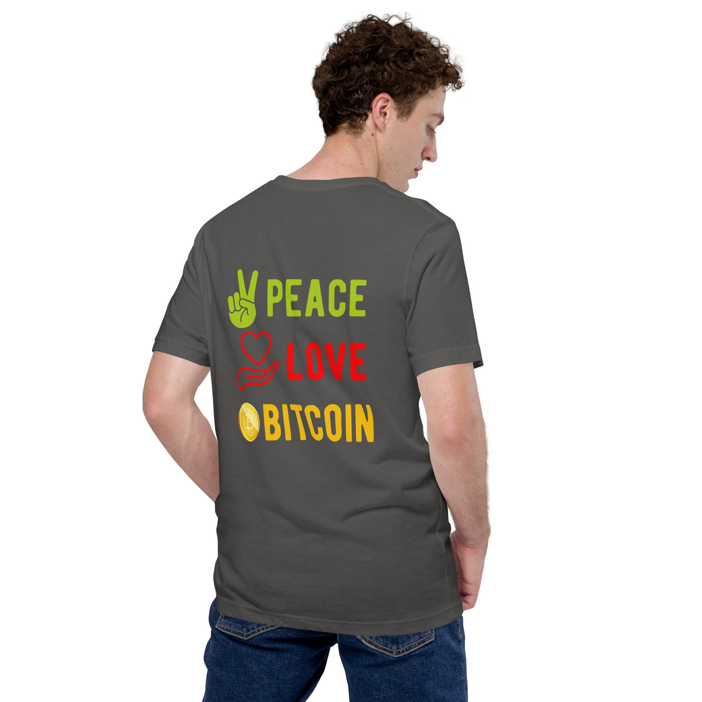 Peace Love Bitcoin Unisex t-shirt