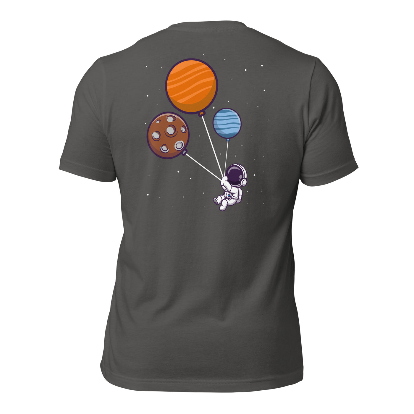 Astronaut with Balloons in Space - Unisex t-shirt ( Back Print )