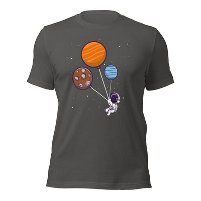 Astronaut with Balloons in Space - Unisex T-shirt