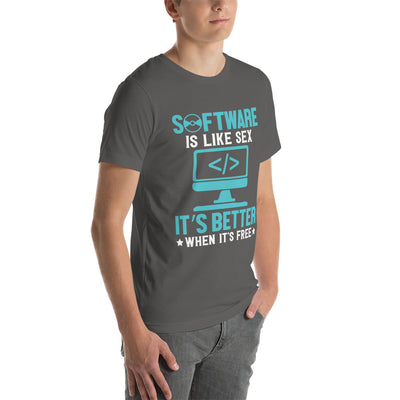 Software is like Sex - Blue Unisex t-shirt