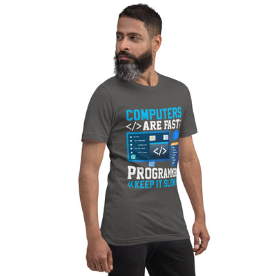 Computers are fast - Blue RK Unisex t-shirt