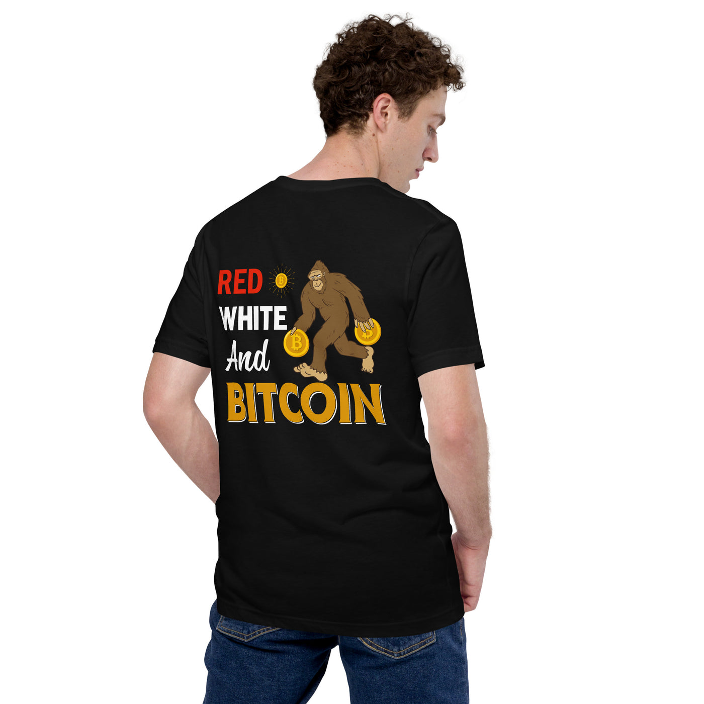Red, White and Bitcoin - Unisex t-shirt ( Back Print )